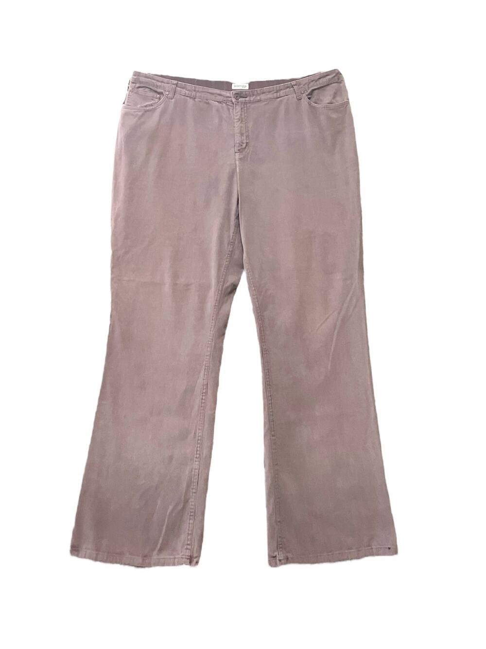 St. John's Bay Women's Rose Corduroy Wide Leg High-Rise Pants Pockets Size 24W